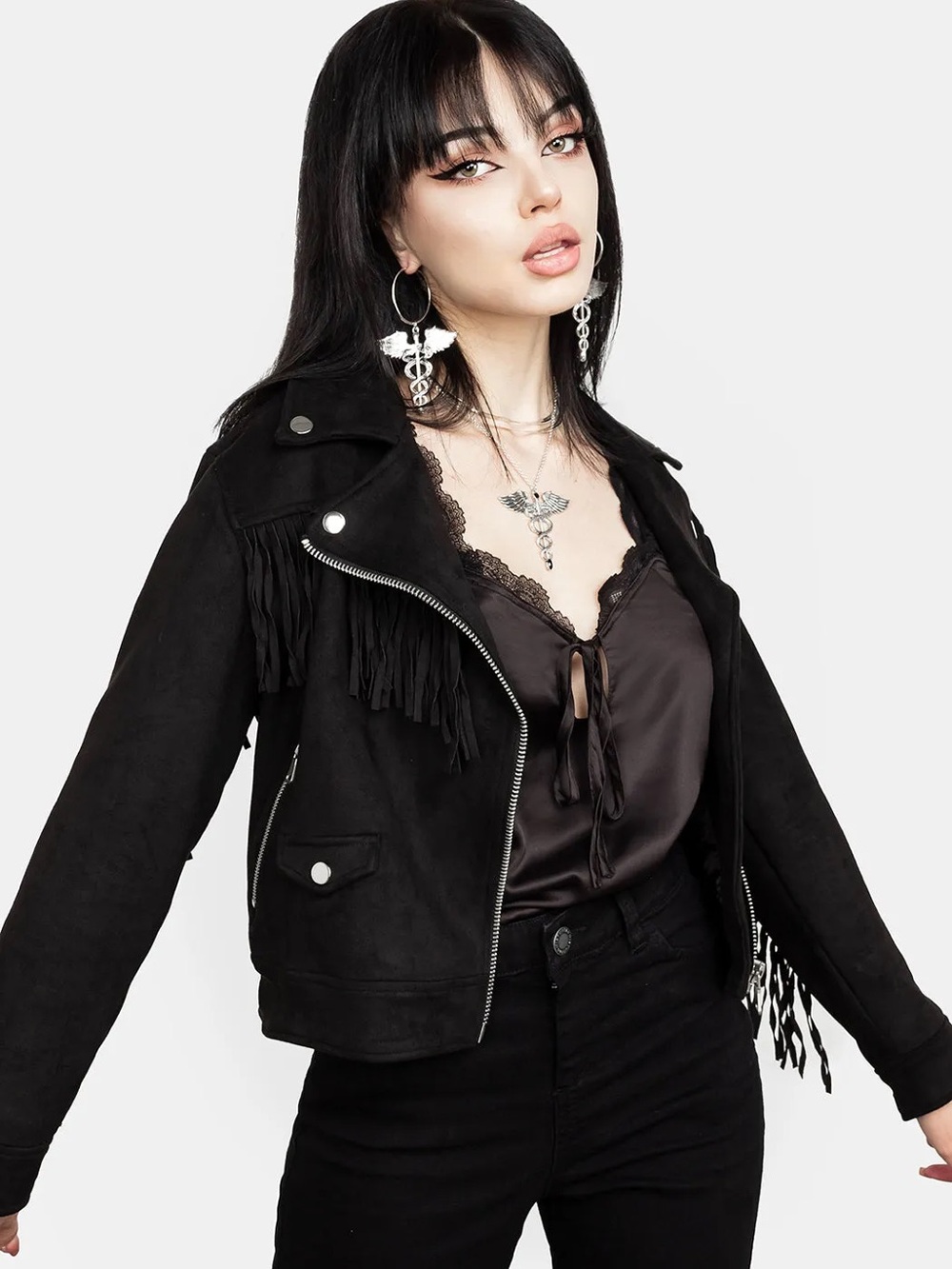 Missguided Fringe Moto Jacket